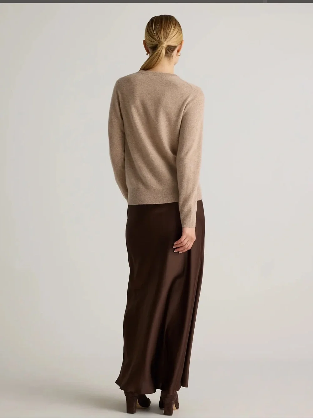 Quince Beige Crewneck Sweater